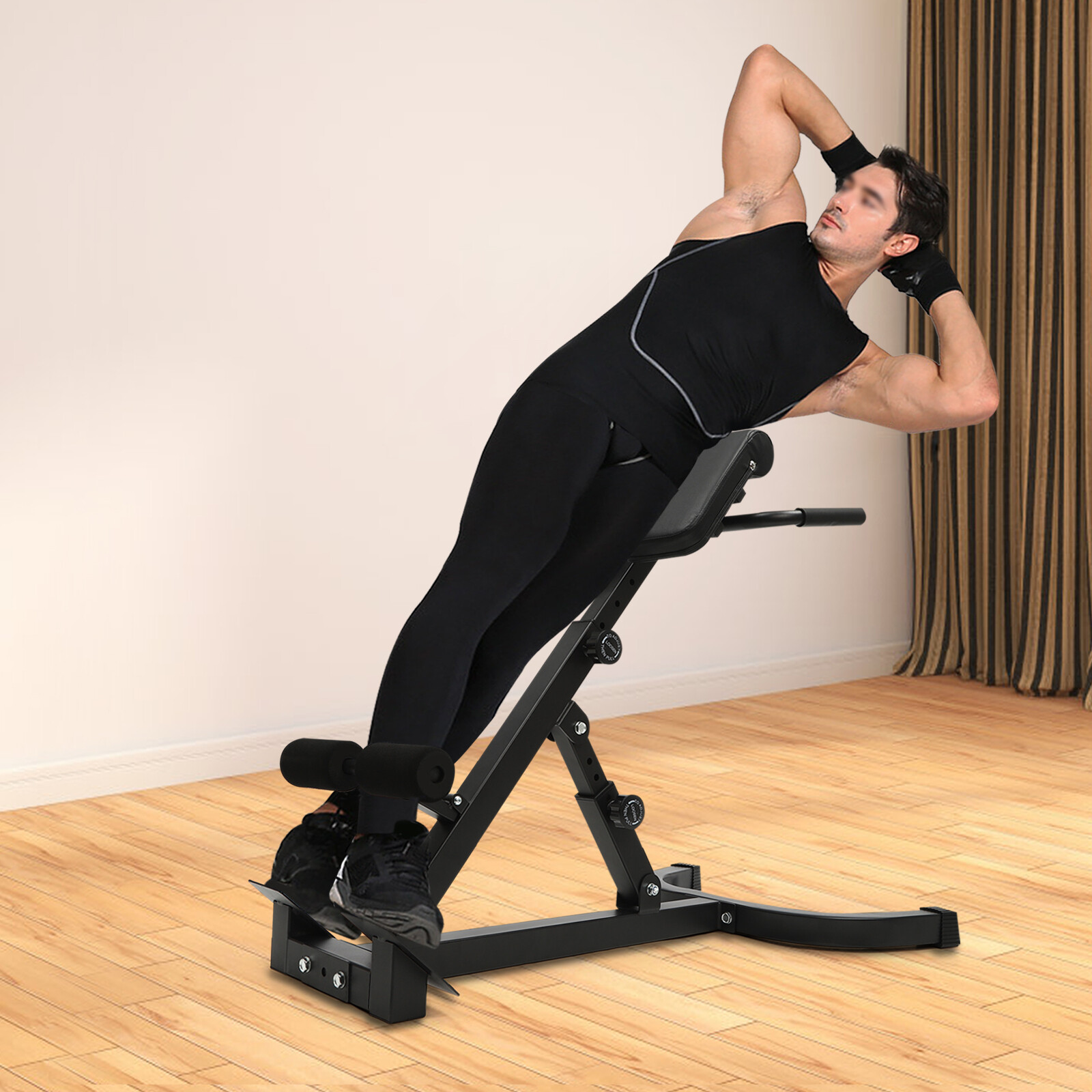 Home Fitness Workout Roman Chair Hyperextension Back Extension Bench Adjustable