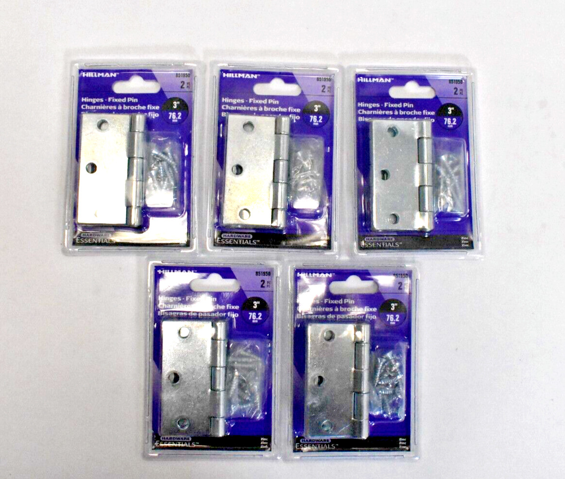 Hillman 851950 Hinges Hardware Essentials 3" Lot Of 5 2 Packs With Hardware