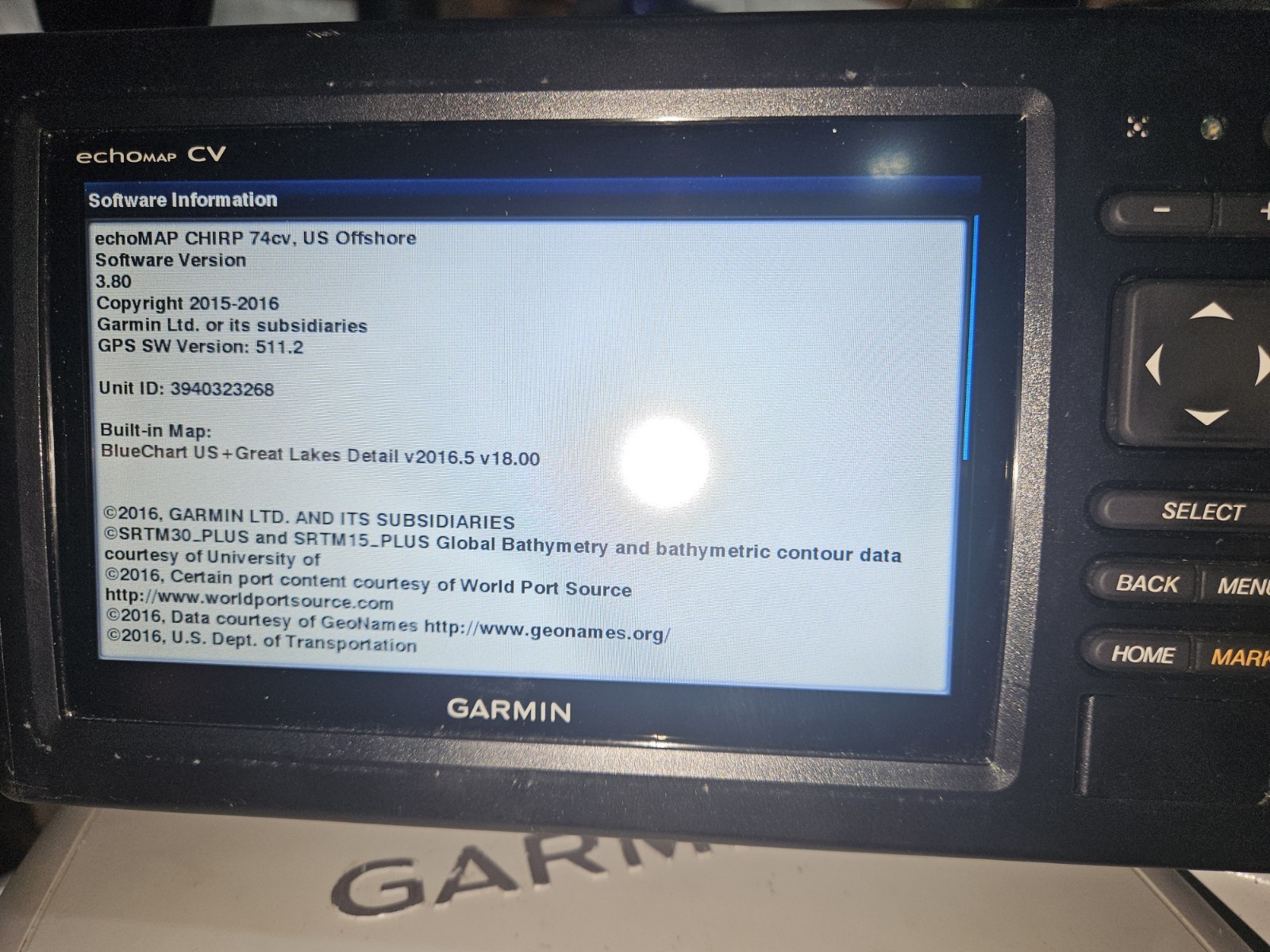 Garmin ECHOMAP 74cv GPS Chartplotter/ Fishfinder Head Unit with Cover