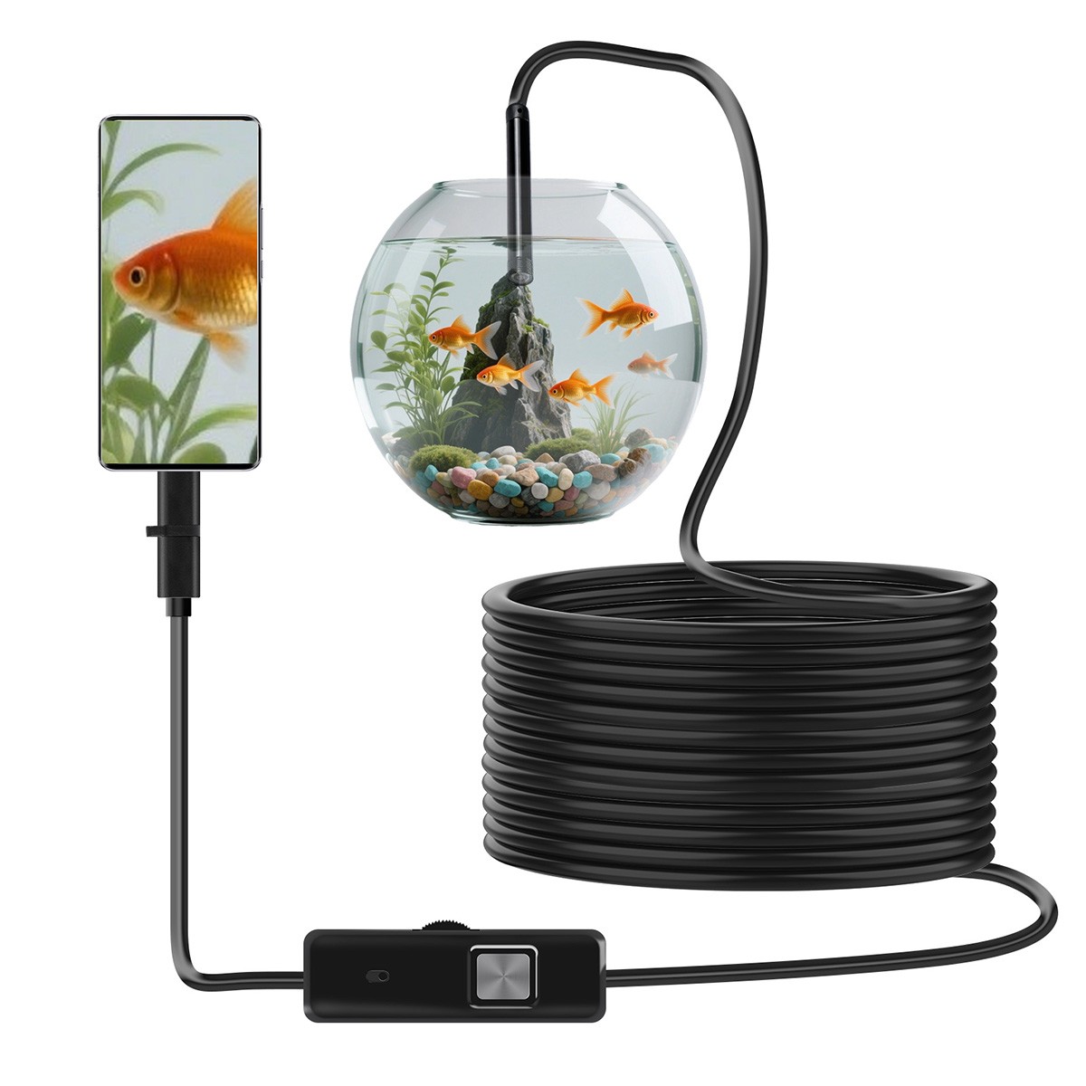 3in1 Borescope Endoscope 6 LED Inspection Scope Camera For Android Cell Phone HD