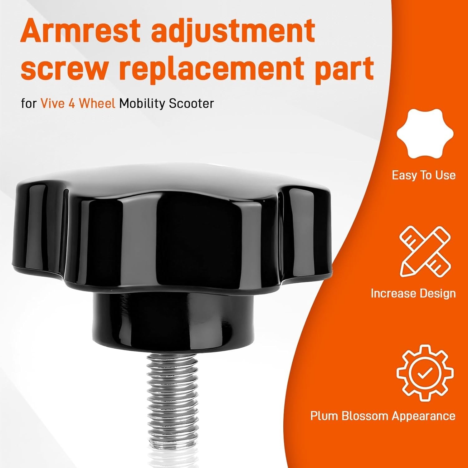 Lightweight Replacement Arm Adjustment Knobs for Mobility Scooter Comfort