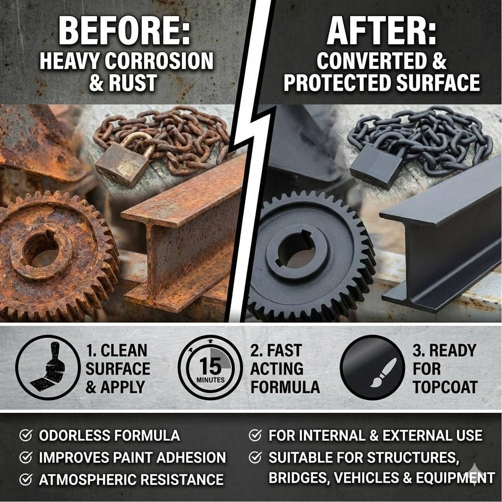Rust Converter for Metal - Rust Reformer, Rust Neutralizer & Rust Treatment - Pl