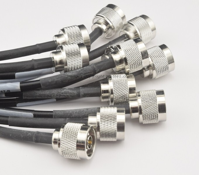 (1) Mil Spec RG223 50 Ohm RF Jumper 1ft N Male to SMA Right Angle Male