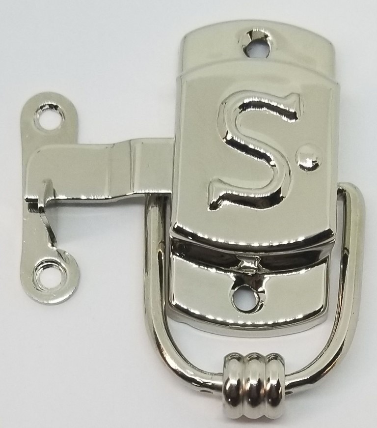 RIGHT Hand NICKEL Sellers "S" Cabinet Latch door knocker Hoosier antique vintage