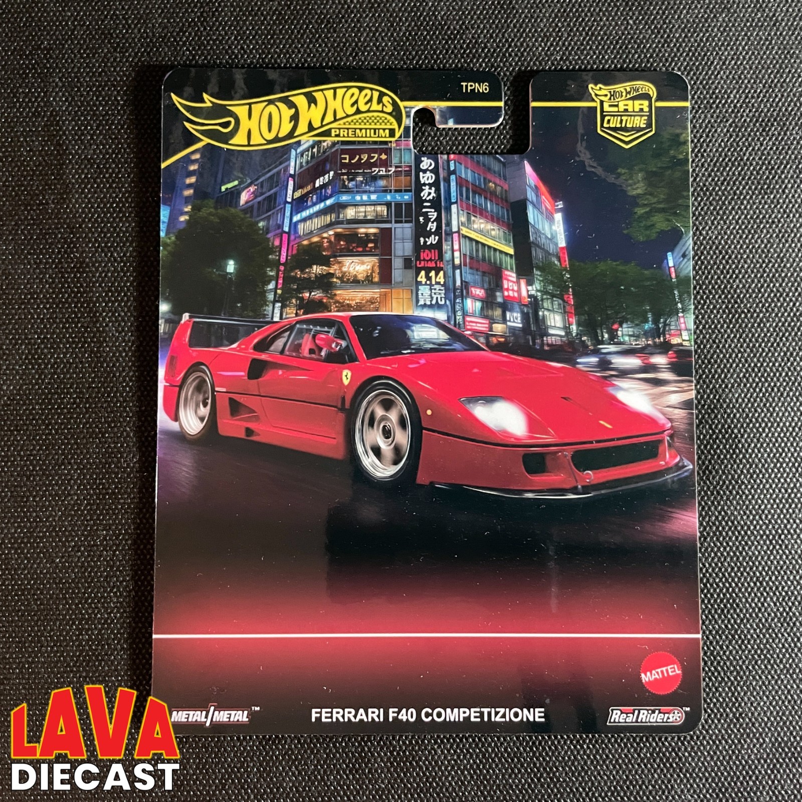 Custom Premium card for Hot Wheels Ferrari F40 Competizione loose unspun diecast
