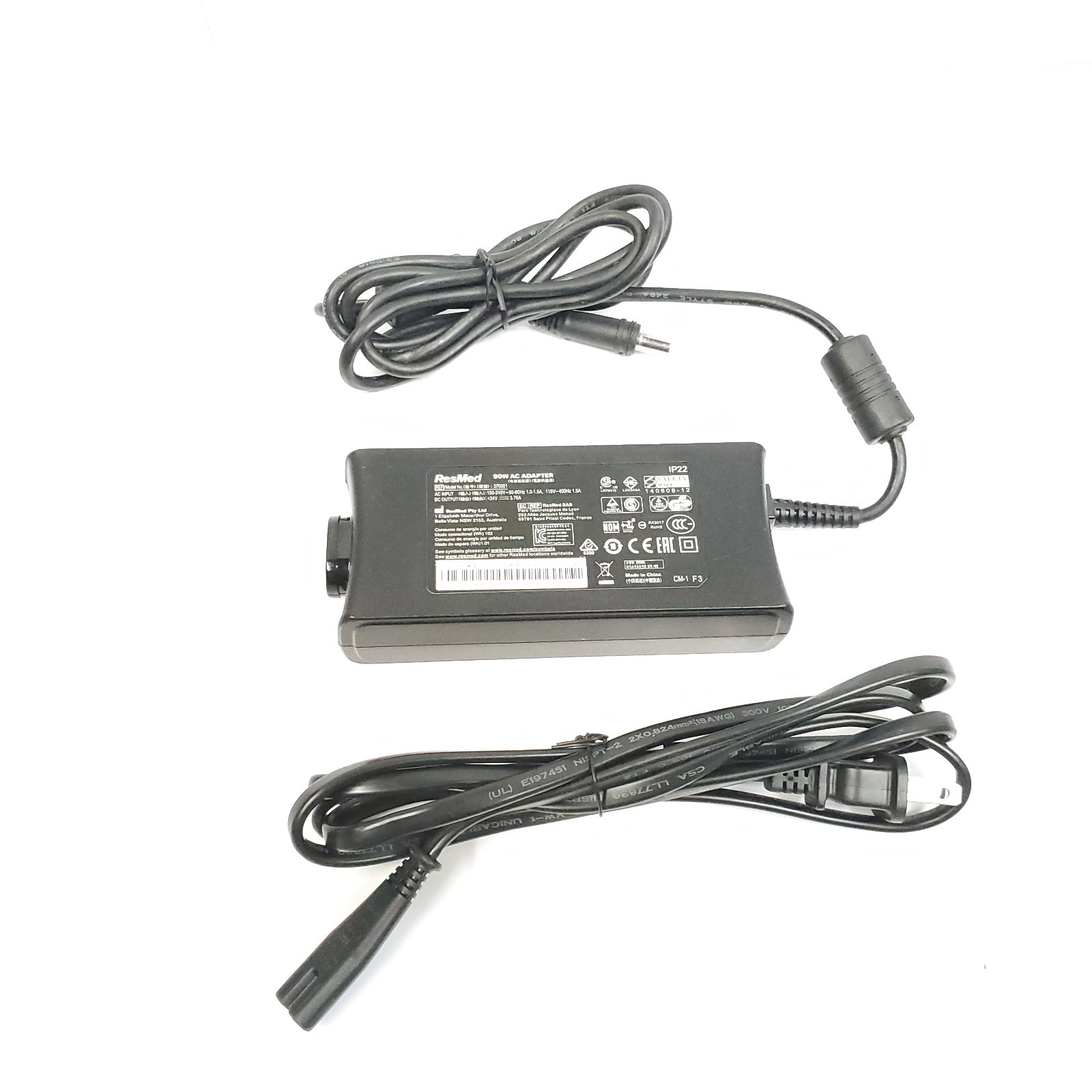 ResMed AirCurve 10 VAuto BiPAP Machine AC Adapter Power Supply Cord Charger