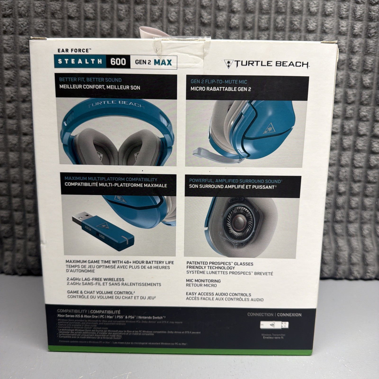 Turtle Beach Stealth 600 Gen 2 MAX Wireless Headset Grey Aqua Multiplatform New