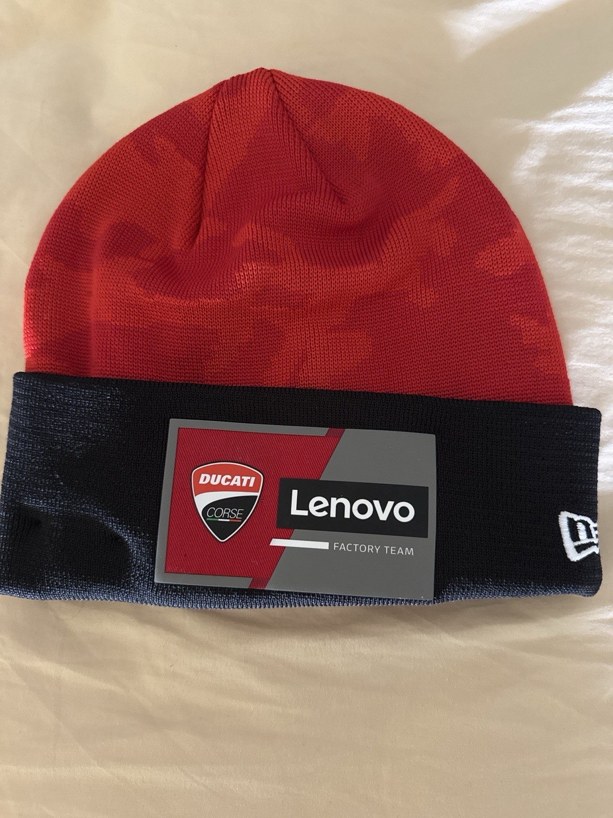Ducati Corse Lenovo Factory Team Beanie Hat MotoGP Red Black New Era Official