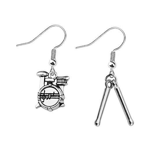 Music Festival Drummer Gift Drummer Jewelry Drum Kit and Drums Dangle Earrings