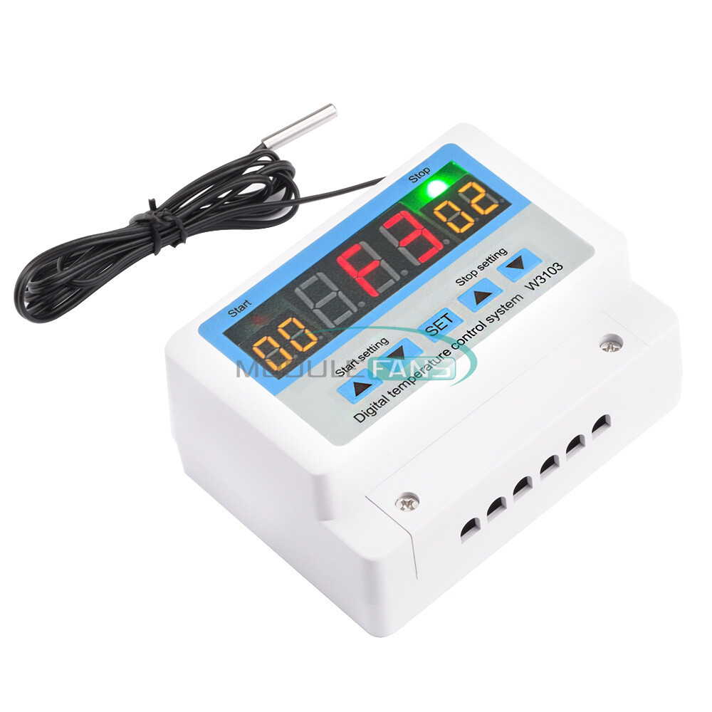 W3103 Digital Wall-Mounted Temperature Controller Thermostat 30A 12V/24V/220V