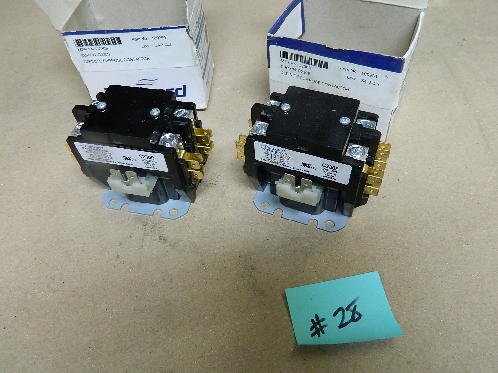 Packard Definate Purpose Contactor C230B 2-Pole NEW (2pcs ) LOT # 28