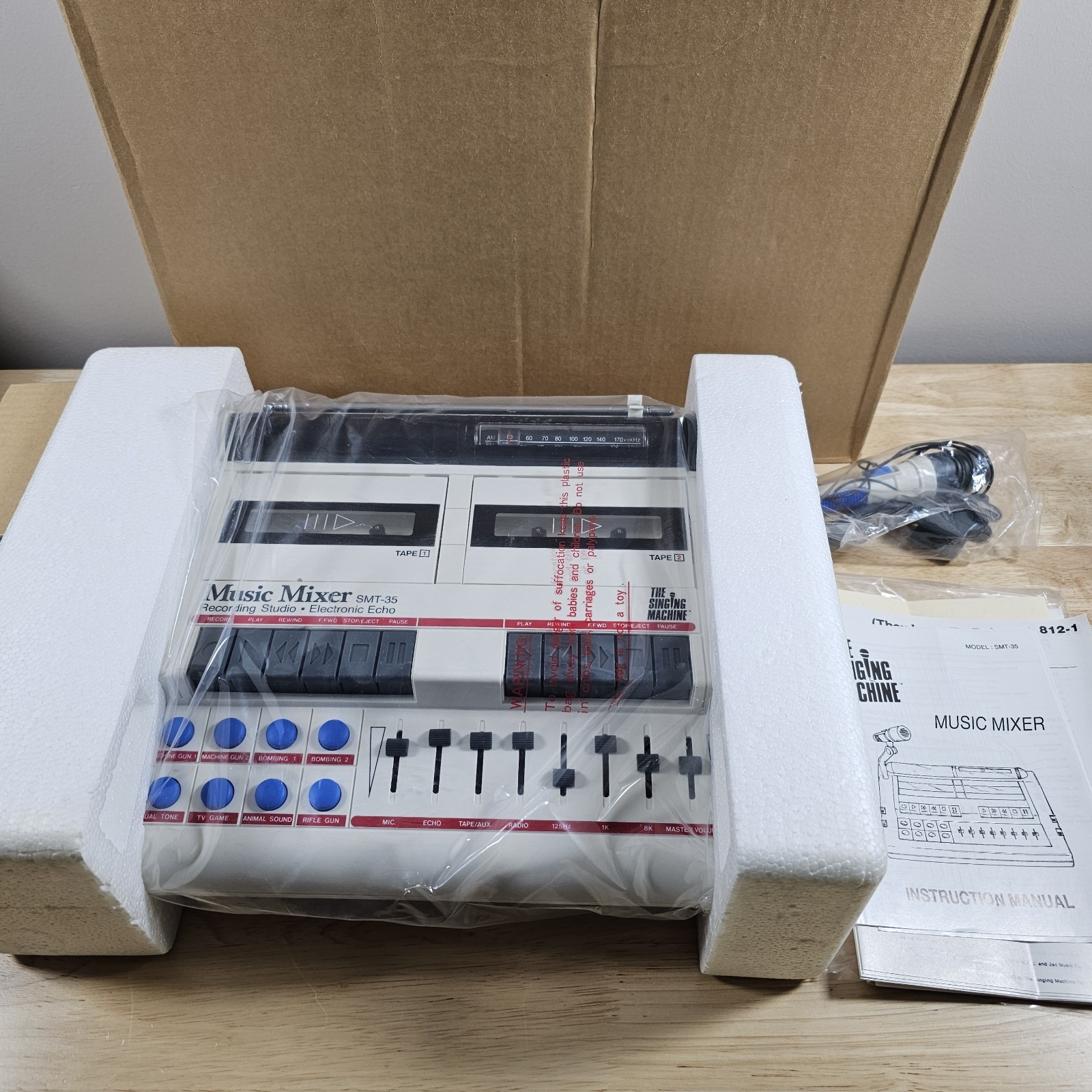 THE SINGING MACHINE SMT-35 Music Mixer Cassette/Radio Vintage 1989 Rare