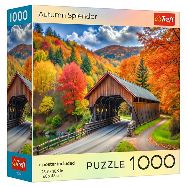 TRE99290 Trefl USA Puzzle: Autumn Splendor 1000 Piece (Trefl Red)