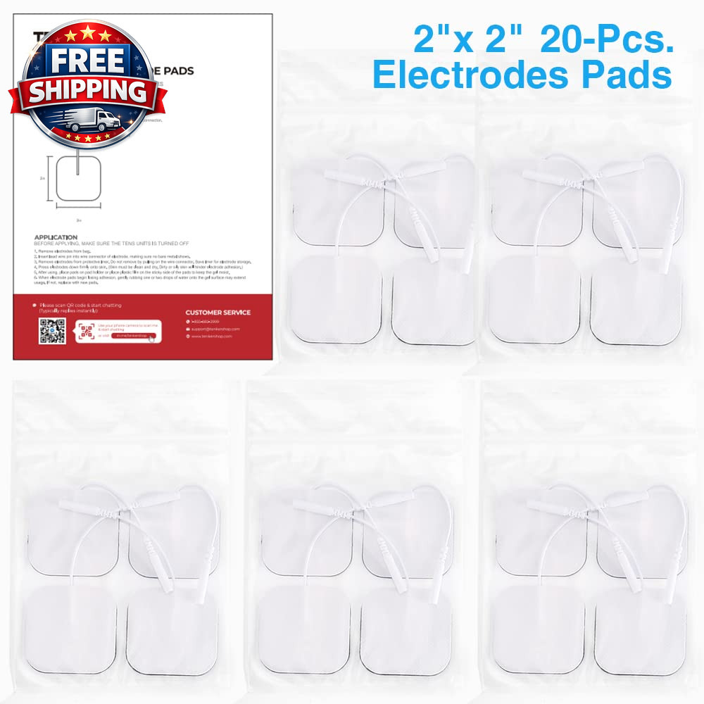 Reusable TENS Unit Replacement Pads 2x2" - 20PCS 3rd Gen Electrode Pads