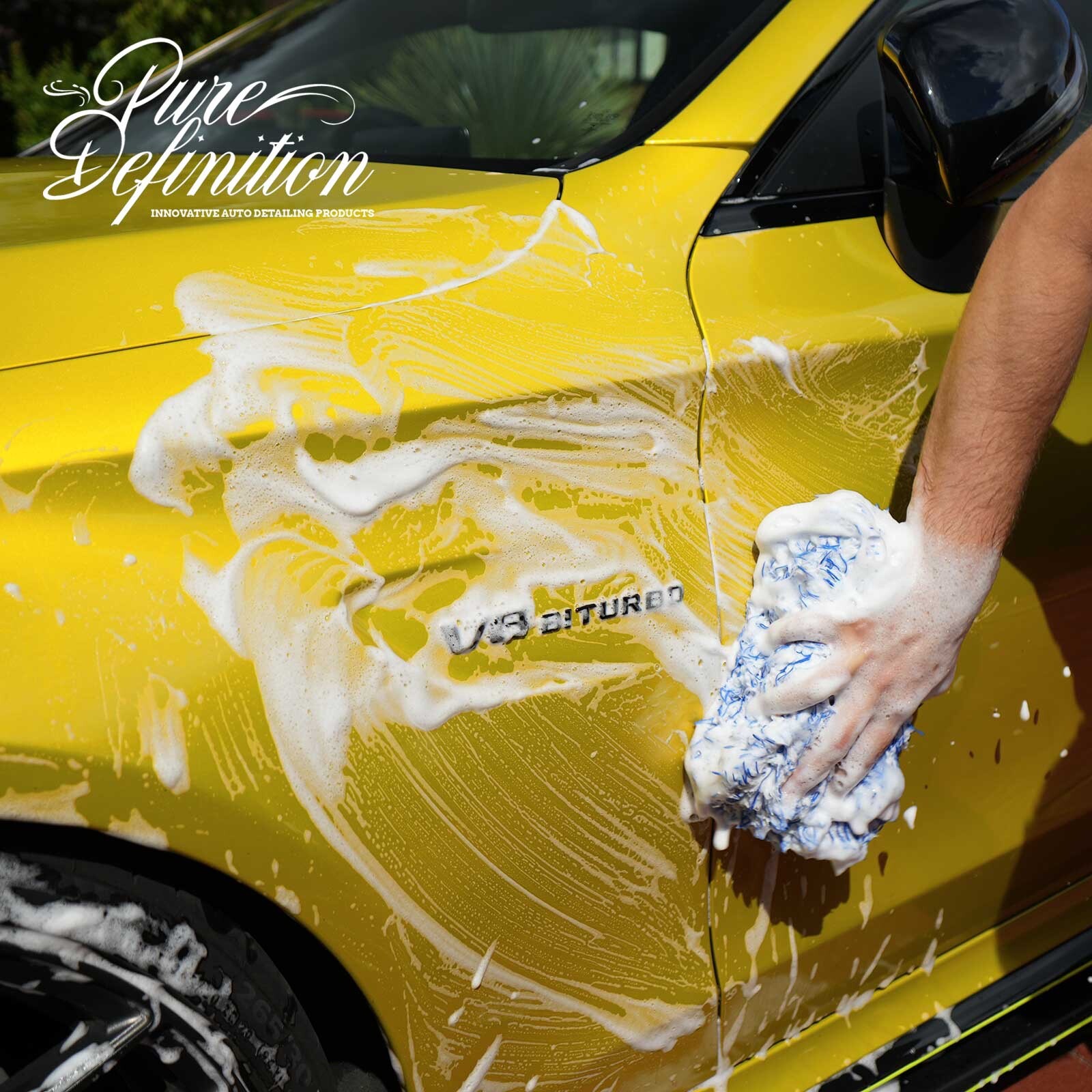 Car Cleaning Sponge Microfibre Pad 2 Pack Washing Auto Detailing Pure Definition