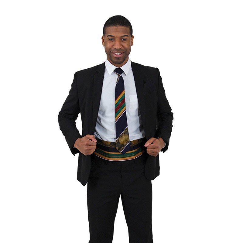 Kente African Print KUFI  NeckTie.  Made in India Accent Of AFRICA.