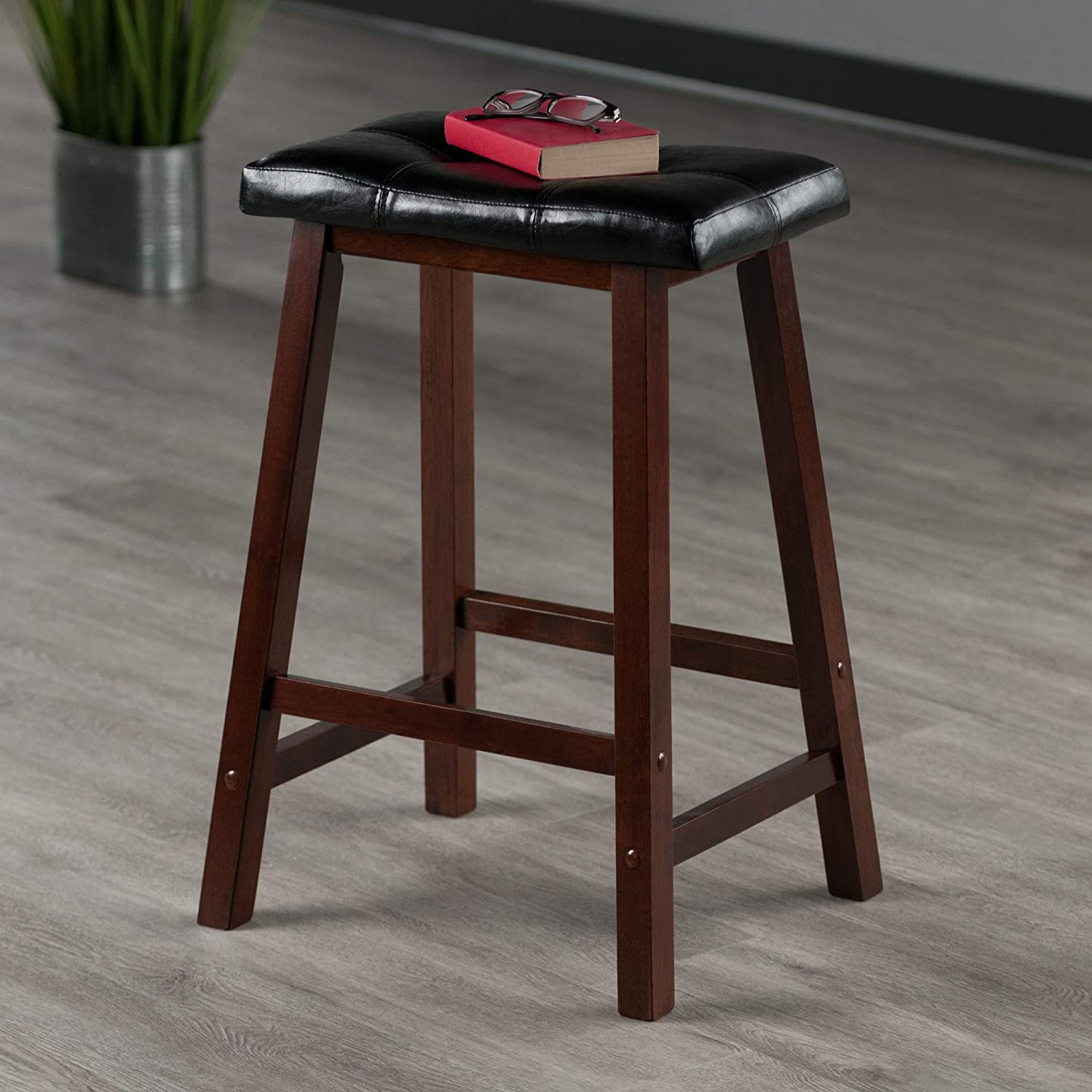 Mona Stool, 24", Antique Walnut