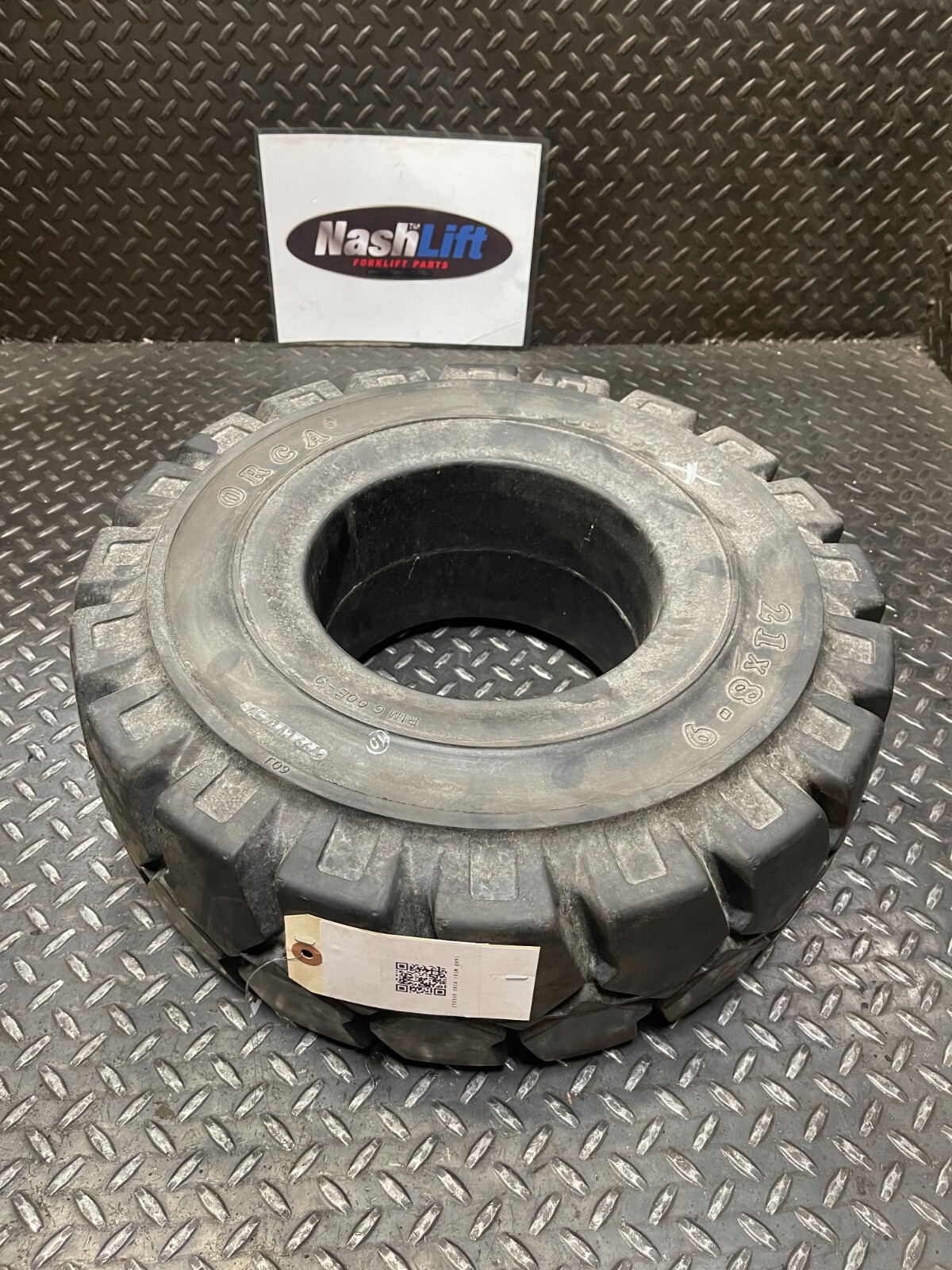 21X8X9 ORCA (RIM 6X9)	TIRE - 21X8-9 LUG 6.00 IN RIM	FITS FORKLIFT	NEW	HTR-13