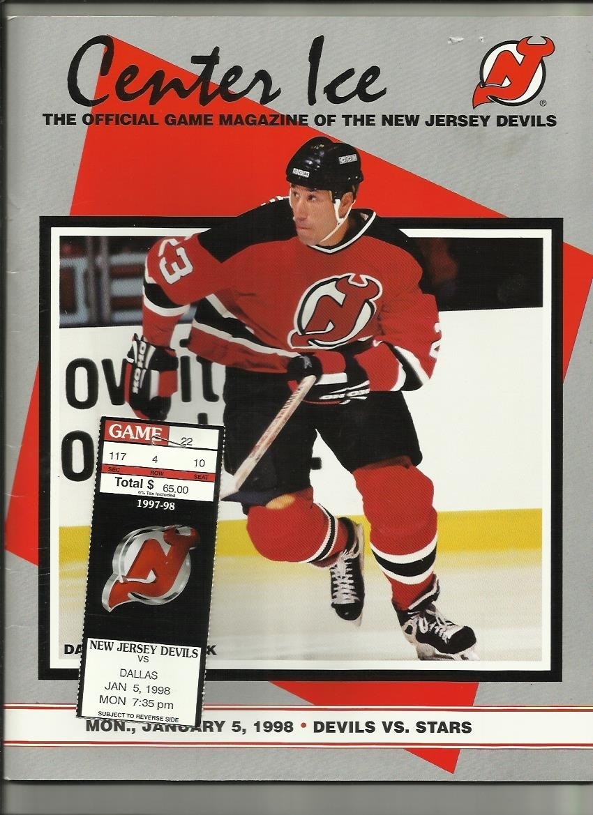January 5, 1998 Devils vs Dallas Hockey Program----Andreychuk  VG