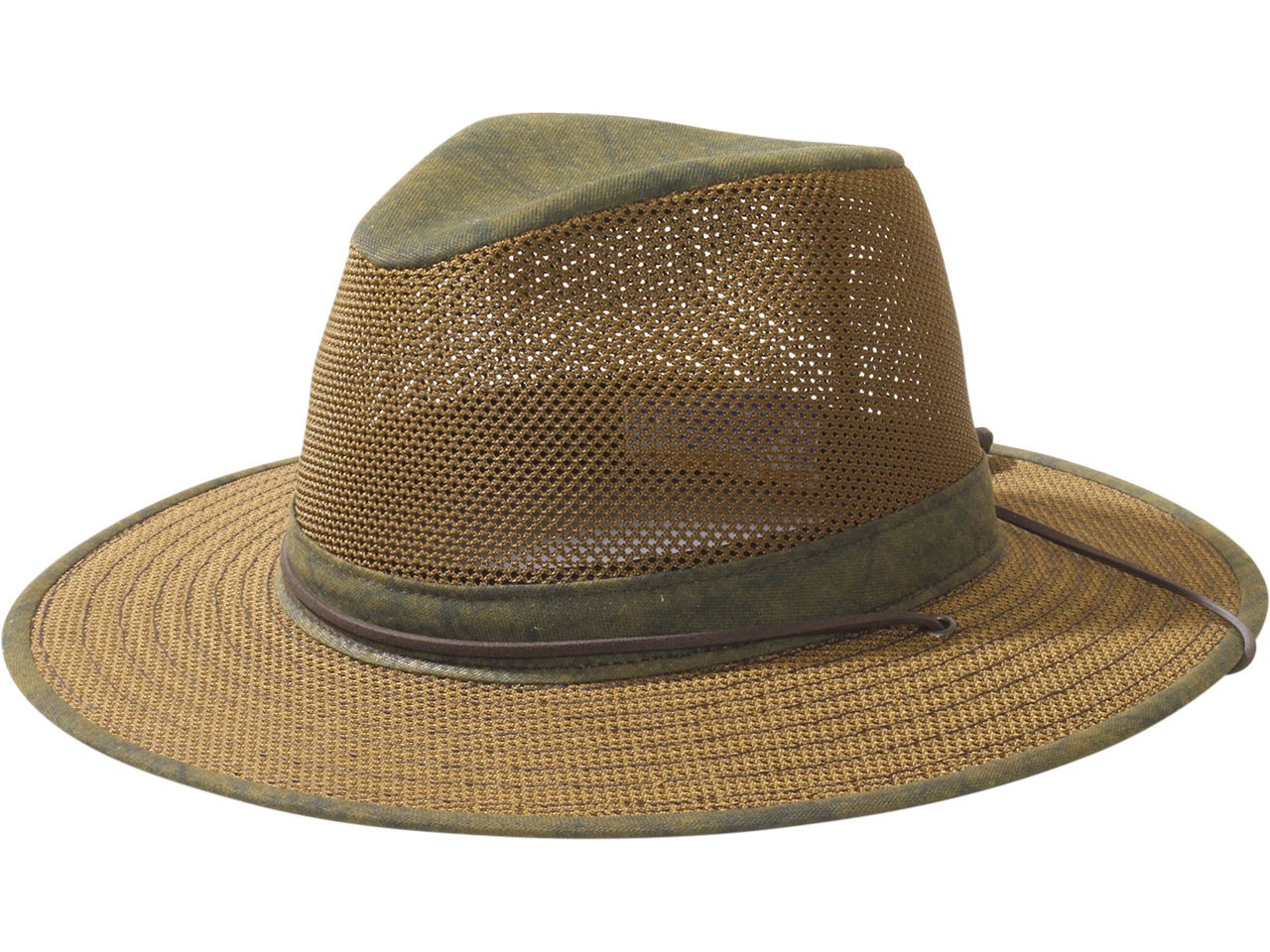 Marine Visual Men's Aussie Breezer Hat Collab. Henschel Mfg. USA Distressed Gold