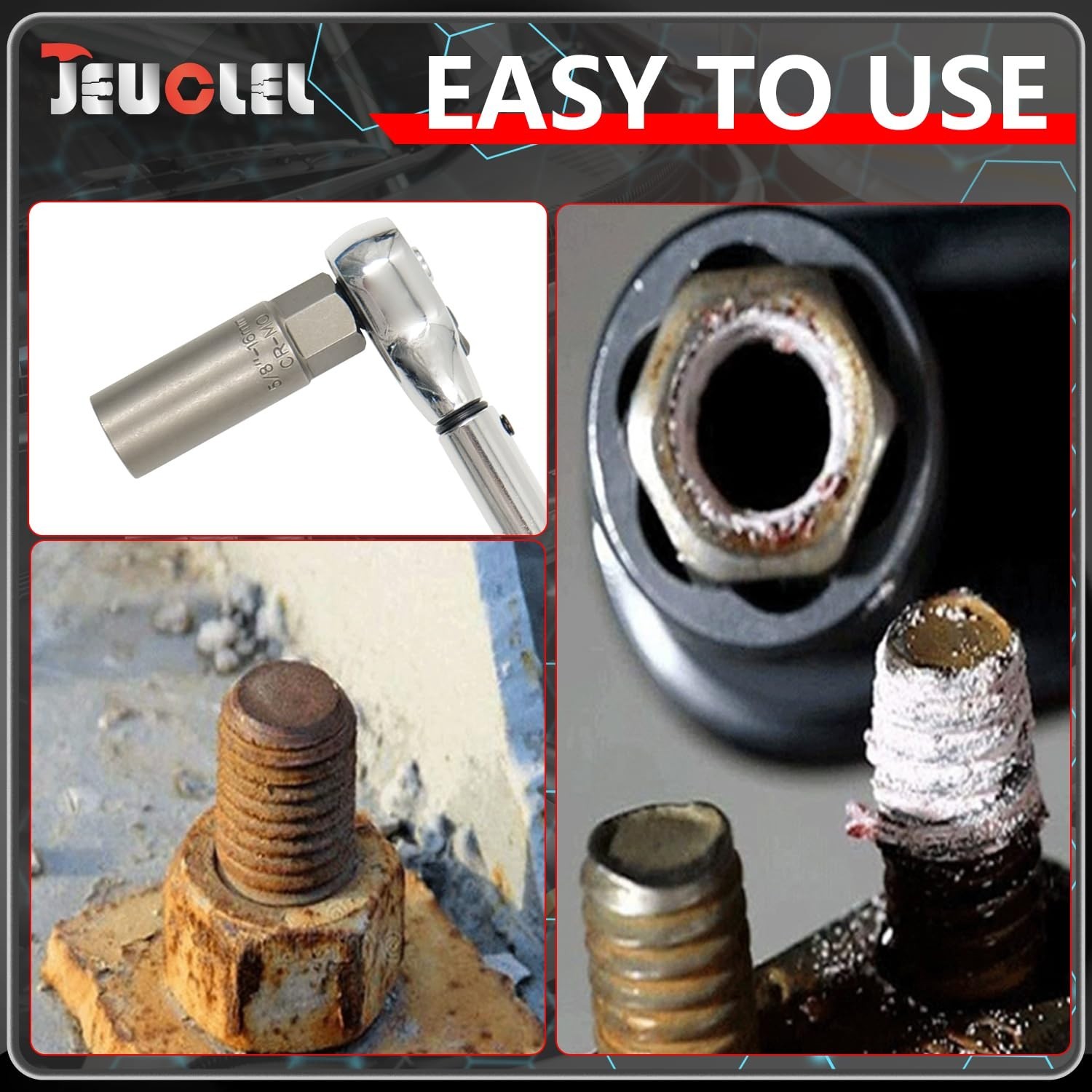 7PCS Spiral Deep Extractor Set - Spark Plug, Broken Bolt & Stud Remover Tool