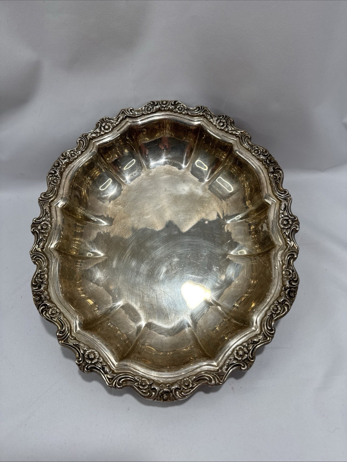 Countess Silver Company Platter Flower Design Edges Gorgeous 1Lb 14oz