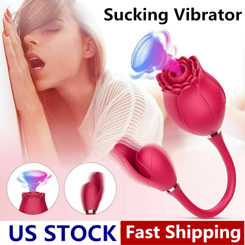 Clit G-spot Vibrator Oral Licking Sucking Dildo Bullet Sex Toys for Women US