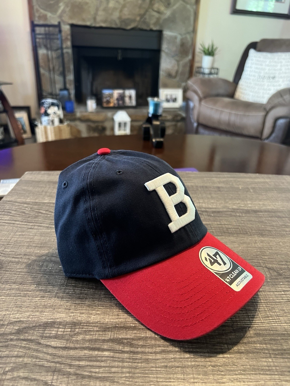 Boston Braves ‘47 Clean Up Hat Navy Red Adjustable MLB Retro B Logo Cap