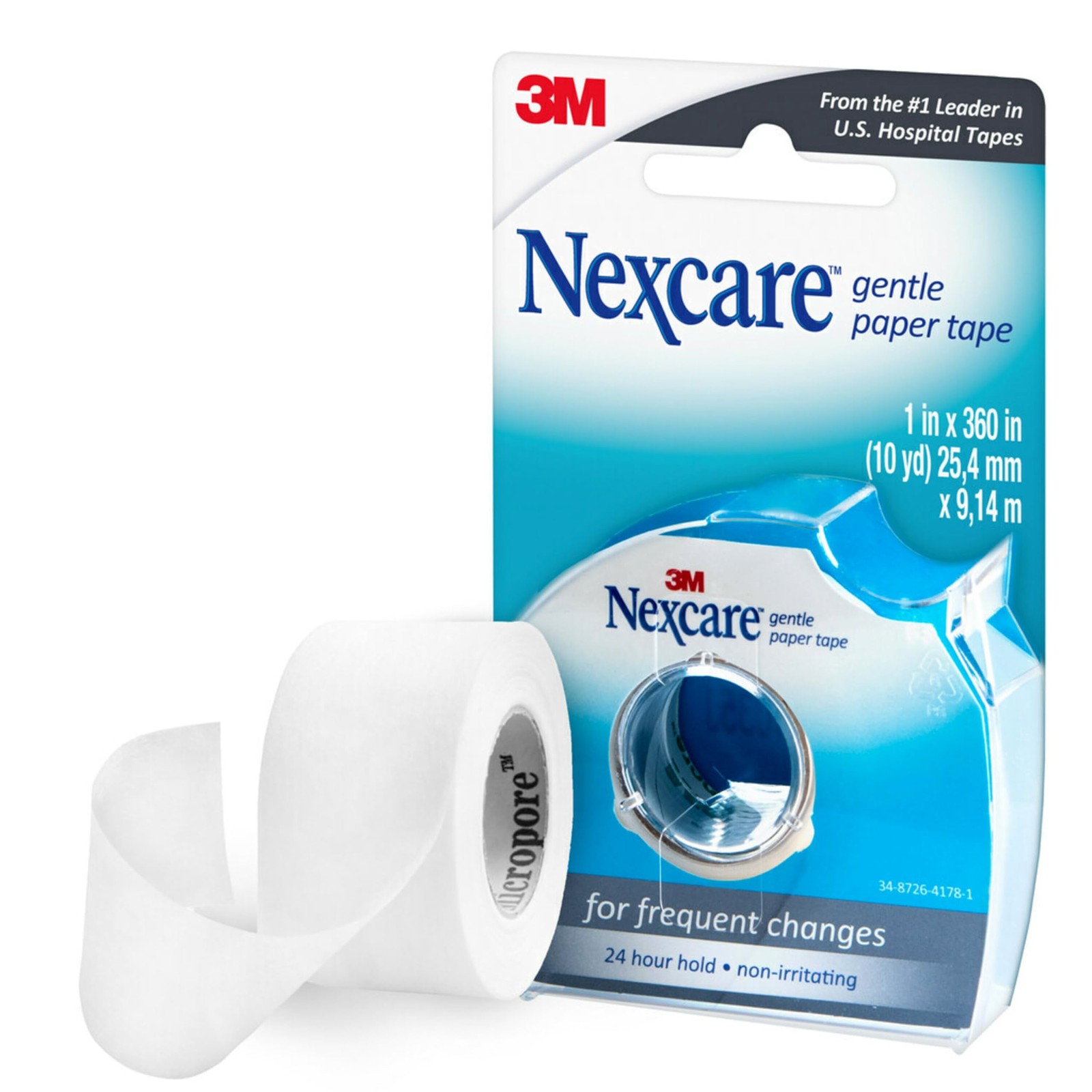 Nexcare Gentle Paper Tape Dispenser, Medical 1 Roll with White