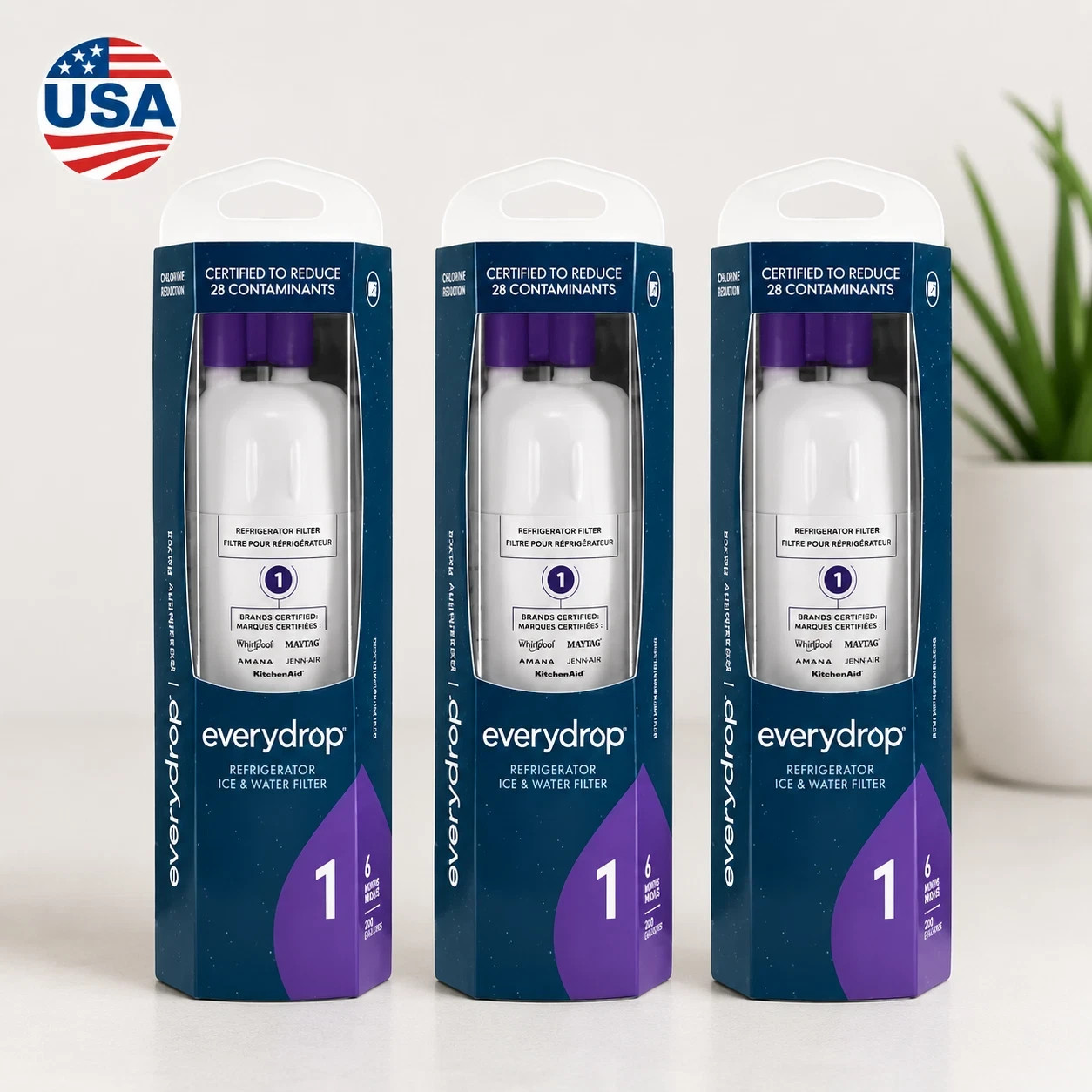 3Pack W10295²370A EDR1²RXD1 Filter²1 9081 Refrigerator Ice Replacement US NEW