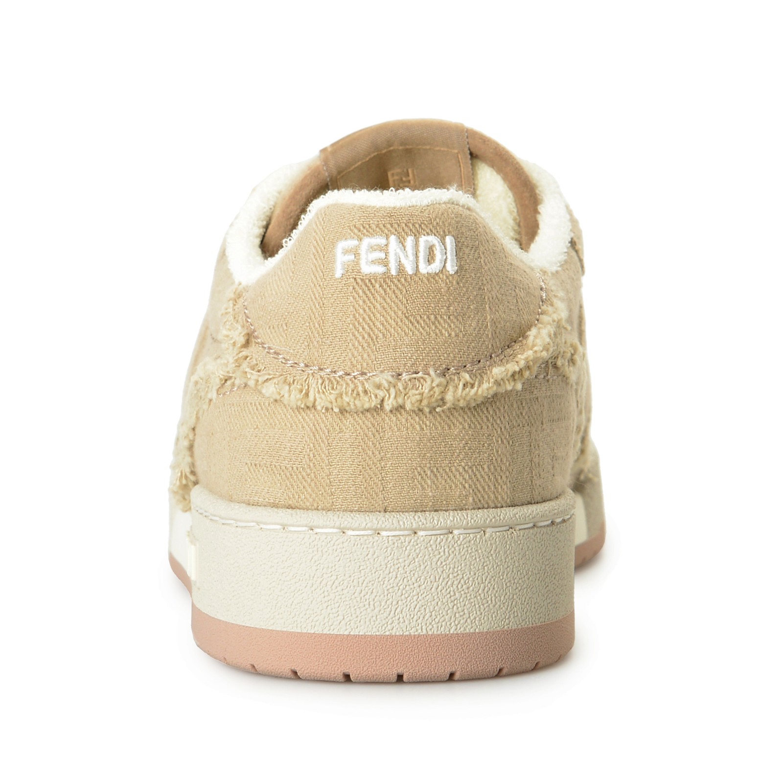 Fendi Men's "7E1495 AN8L F1LQI" Beige Canvas Leather Fashion Sneakers Shoes