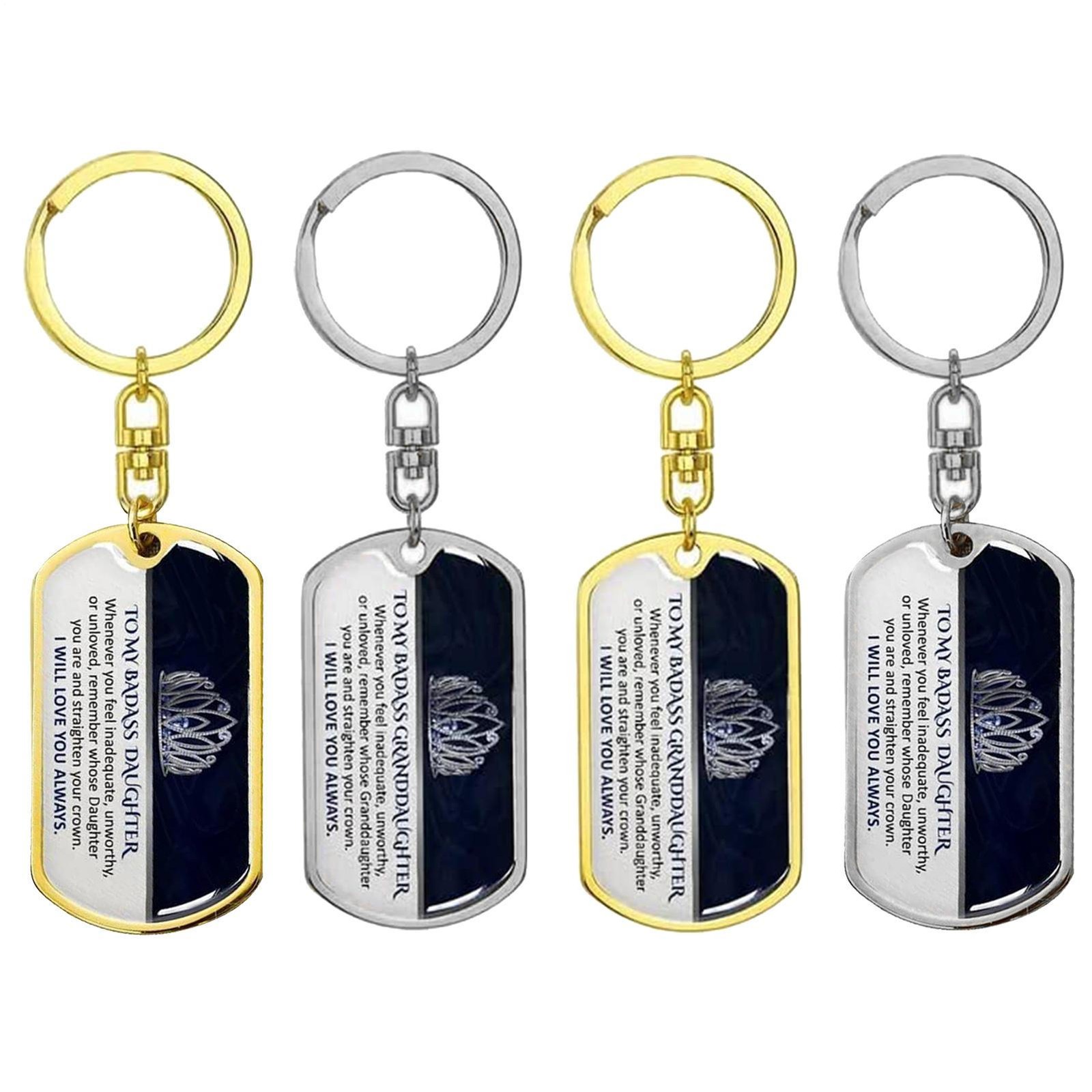 Keepsake for Granddaughter Keychain Gifts From Grandma Grandpa To My Badass