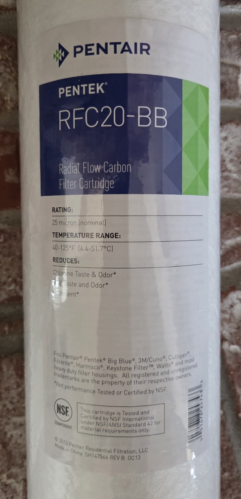 Pentek RFC20-BB 25 Micron Big Blue 20x4.5 Radial Flow Carbon Filter (FREE SHIP)