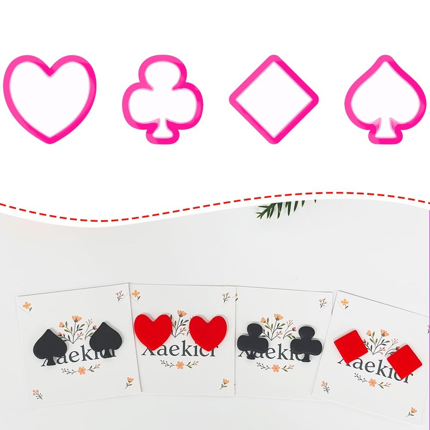 Xaekicr Card Suit Polymer Clay Cutters Set - 4PCS Clay Cutters for Earrings, ...