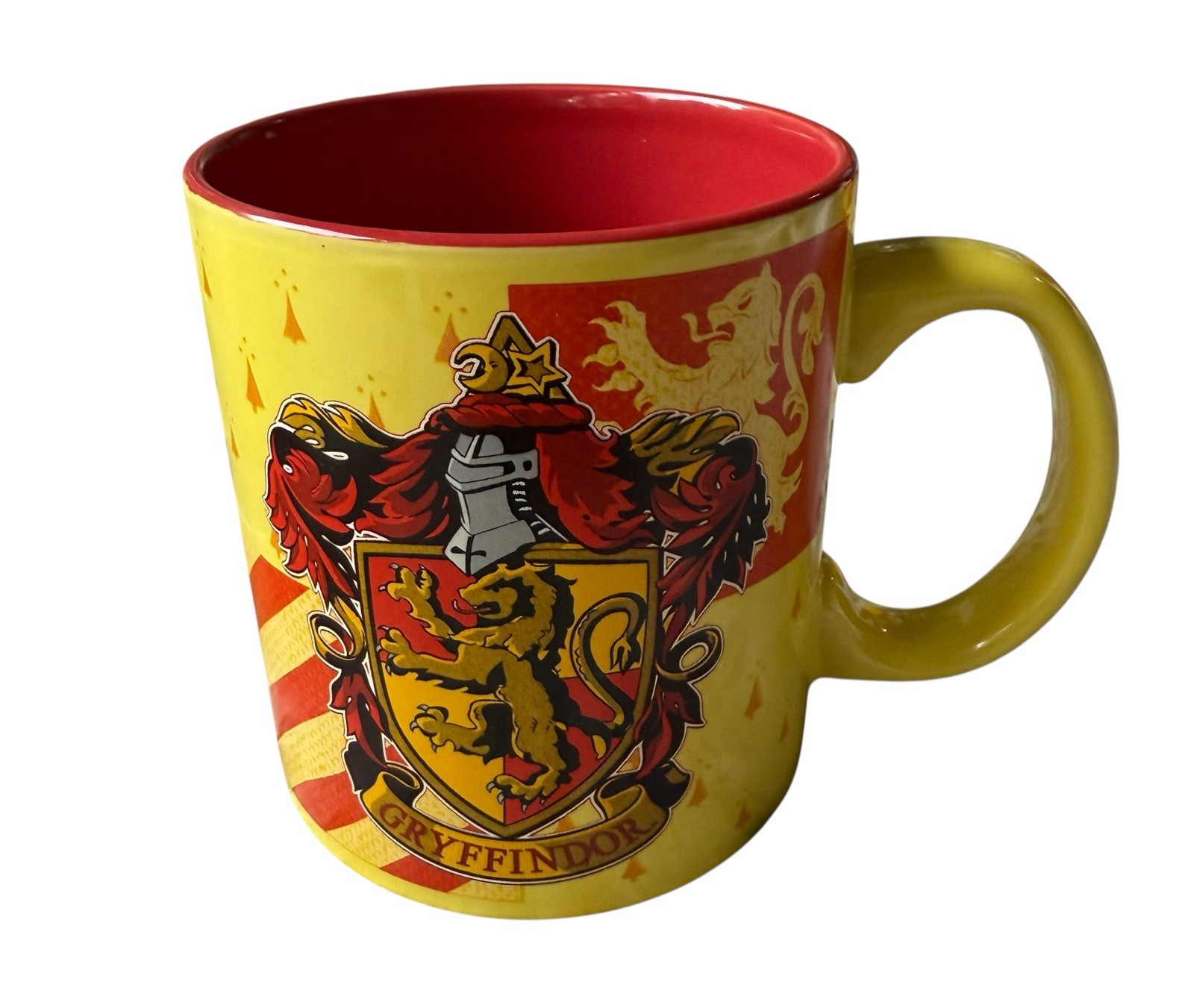 Harry Potter Gryffindor House Crest Ceramic Coffee Mug Cup, Yellow & Red  20 Oz