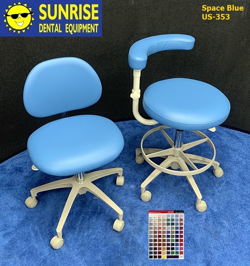 ADEC 1601 Doctor & 1622 Assistant Dental Stool Set - Color of Choice Vinyl Uph.