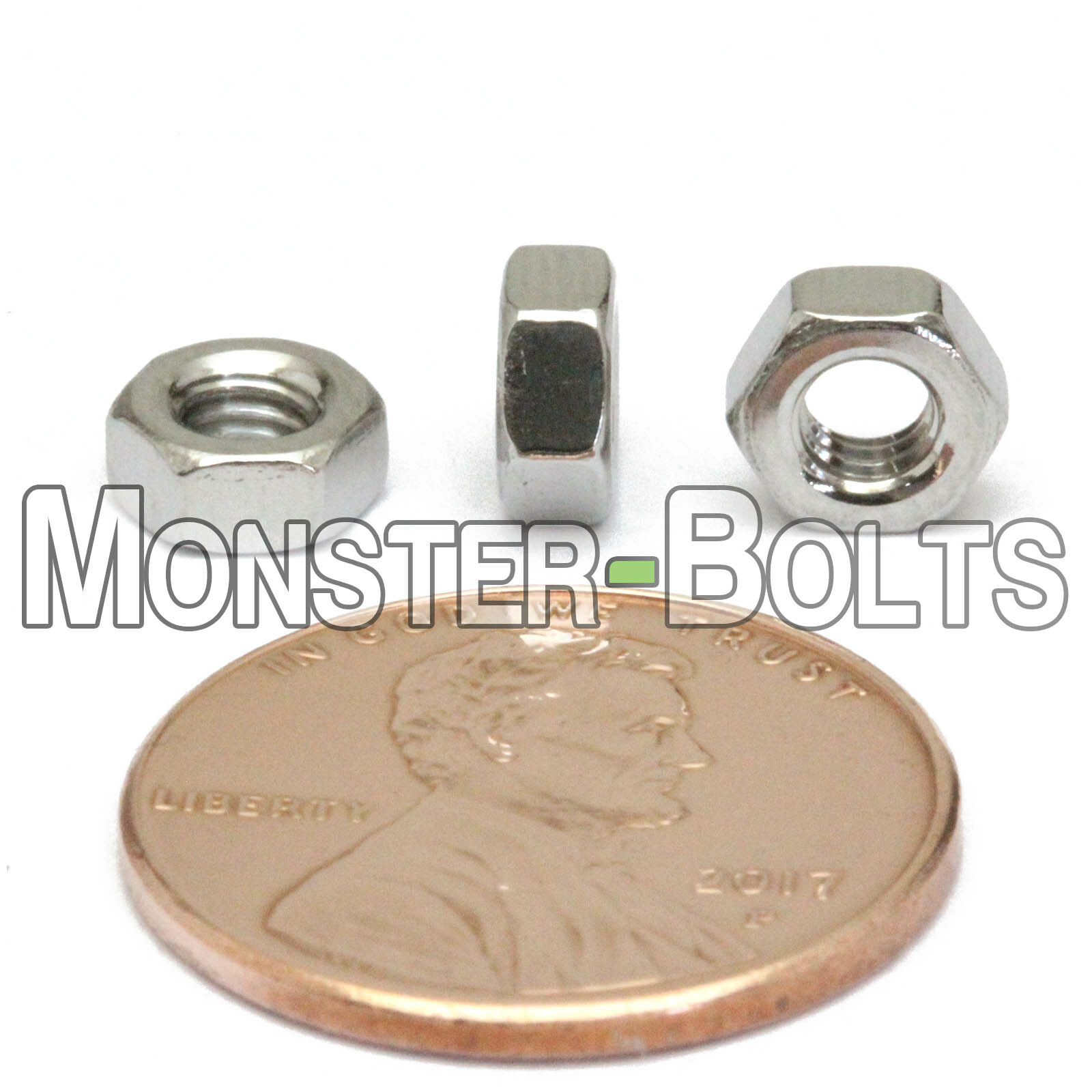 M3.5 - 0.60  Metric Hex Nuts, A2 / 18-8 Stainless Steel DIN 934, Coarse Thread