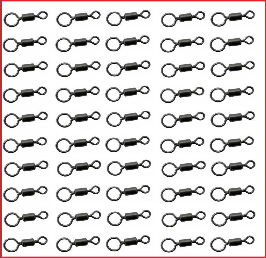 100 Large Big Eye Fishing Swivels Coarse Carp Sea Rig Size 8 lead Mould swivel