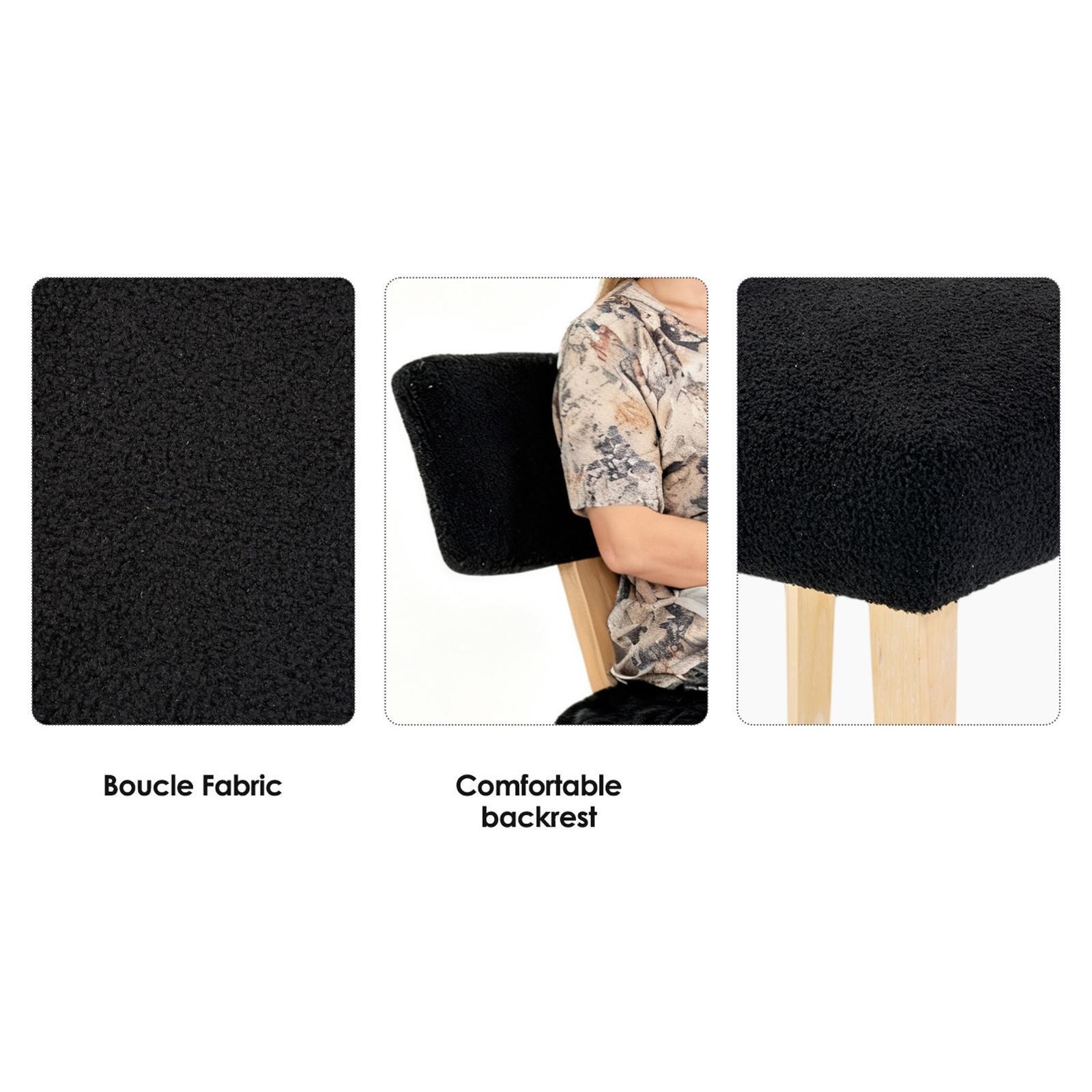 Space-Saving Beige Dining Chair, Curved Backrest & Spring Cushion, Minimalist