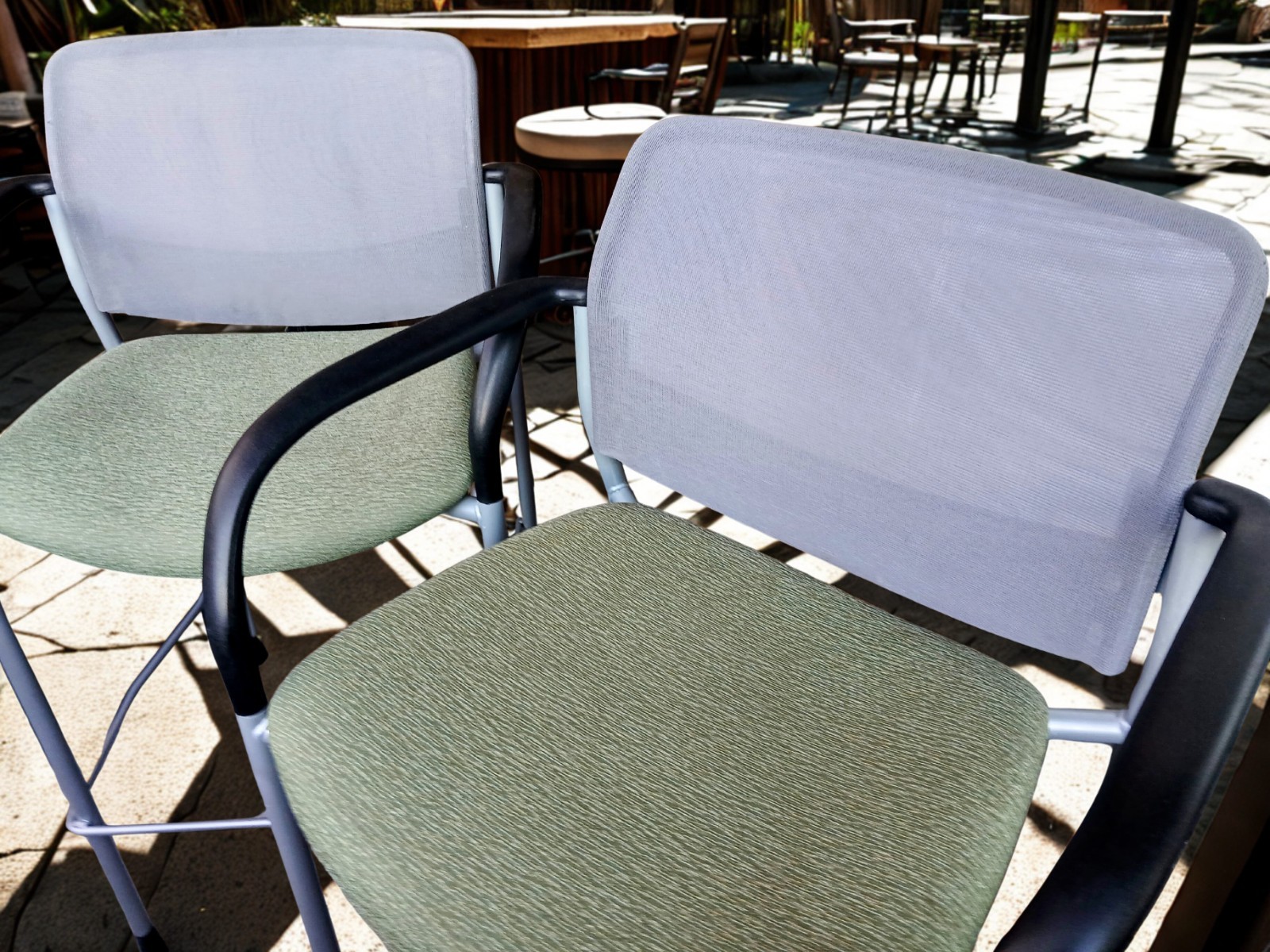 9 to 5 Commercial Grade Metal-Framed Mesh Back Bar Stools - Set of 2