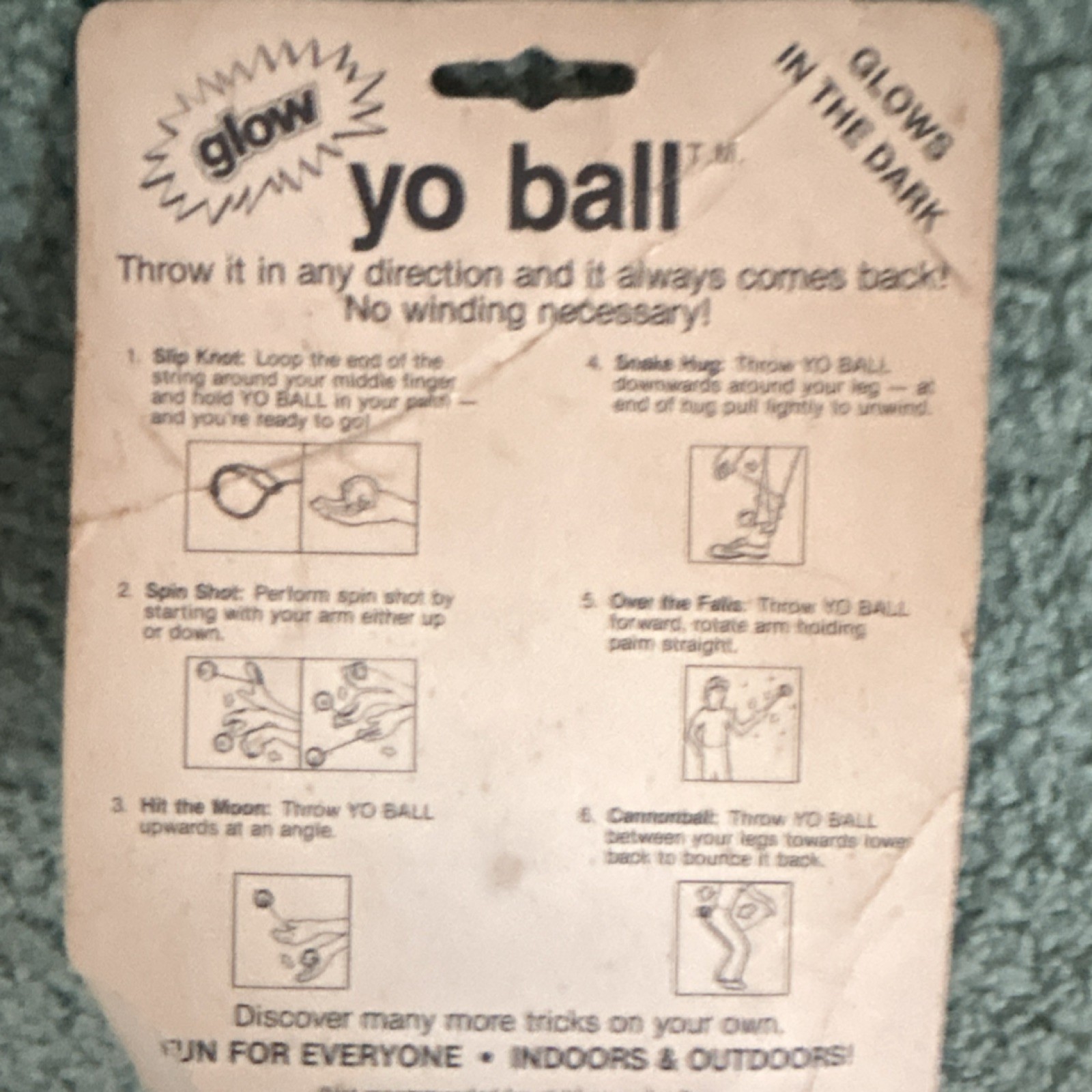 Glow Yo Ball Yo-Yo Toy Glows in the Dark Assorted Colors Packaged