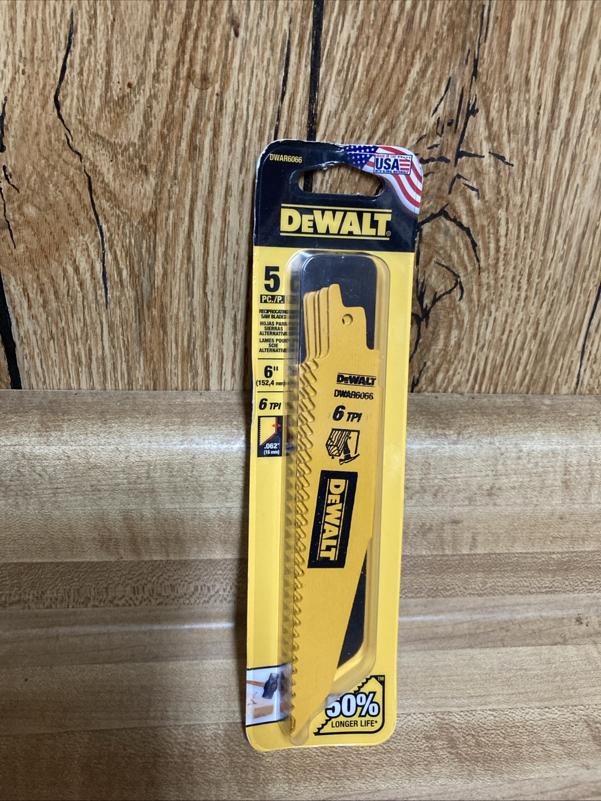 Dewalt 5 PC Reciprocating Saw Blade 6TPI 6" DWAR6066 New