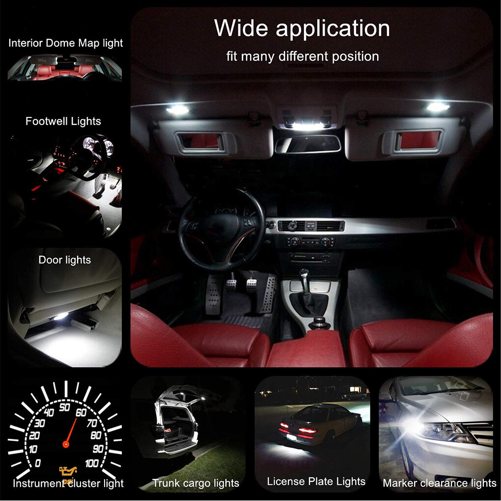 10X 74 T5 2721 LED Bulb Dash Lights w/ PC74 Socket Instrument Panel Gauge Light