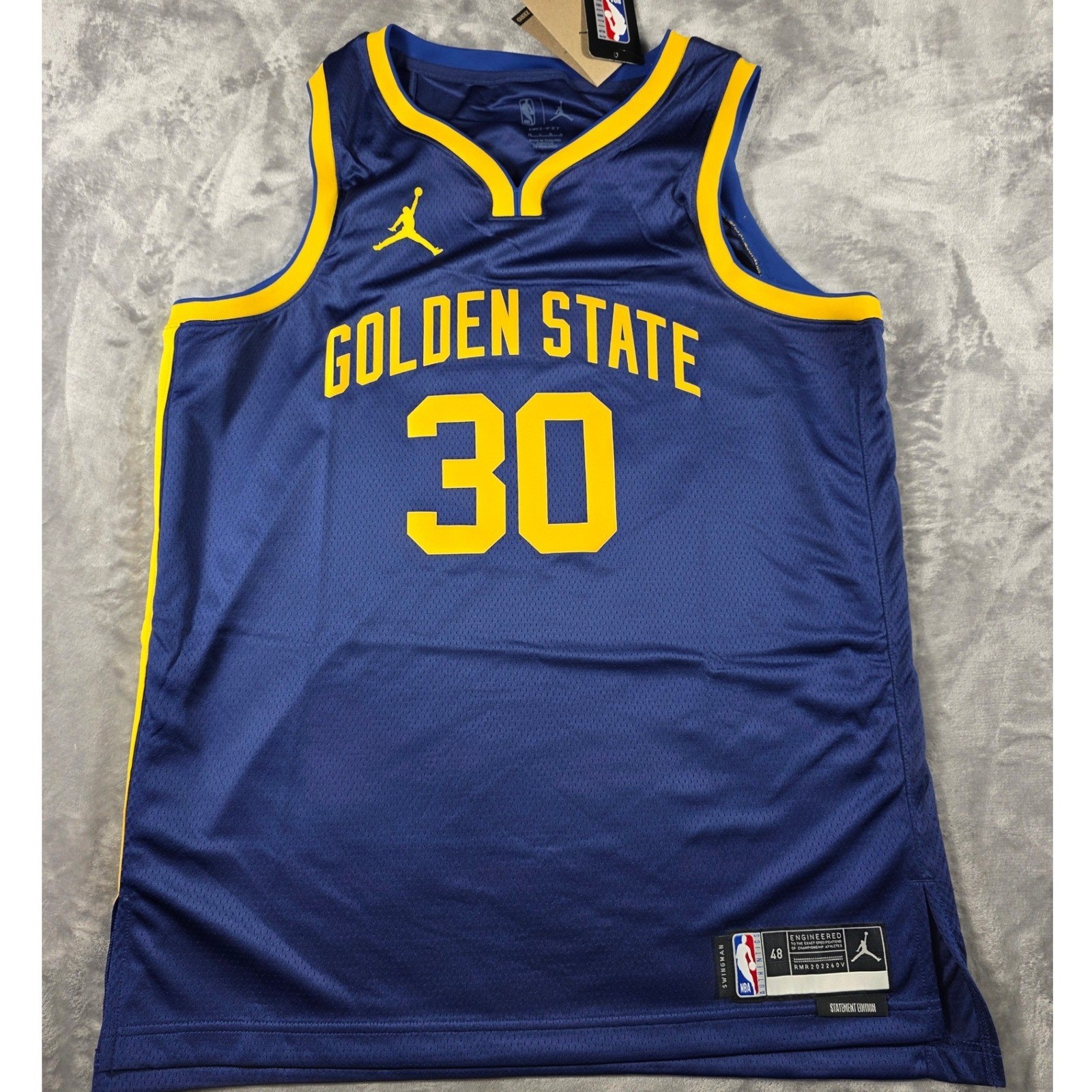 Jordan Stephen Curry Golden State Warriors Jersey Mens 48 Large Blue Statement
