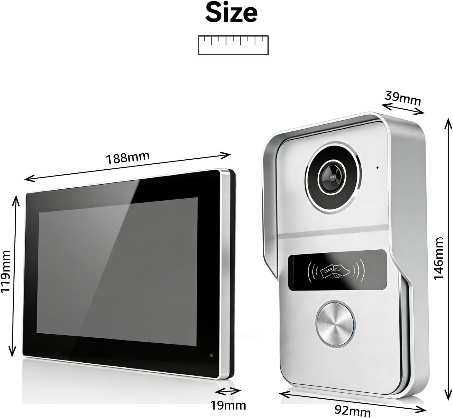 Tuya Video Intercom 7" Wired Doorbell Remote Unlock