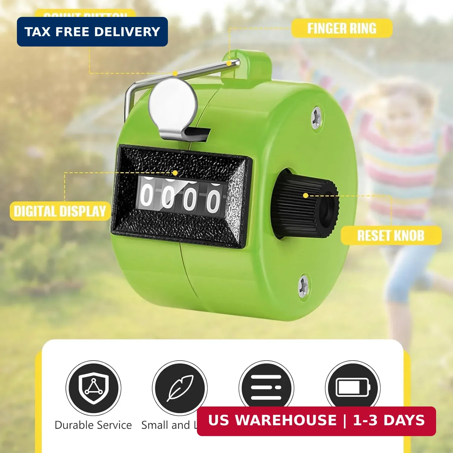 TOODOO 6 Pack Hand Tally Counter 4 Digit Mechanical Palm Clicker Plastic Hand He