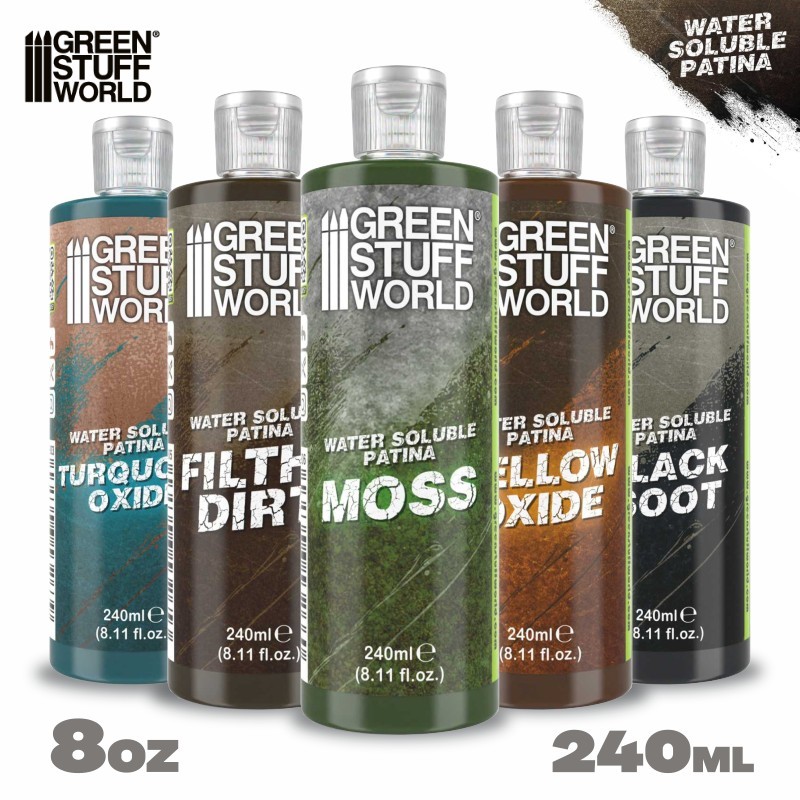 Green Stuff World: Water Soluble Patina - 240ml (8oz) - Rust : Moss : Dust