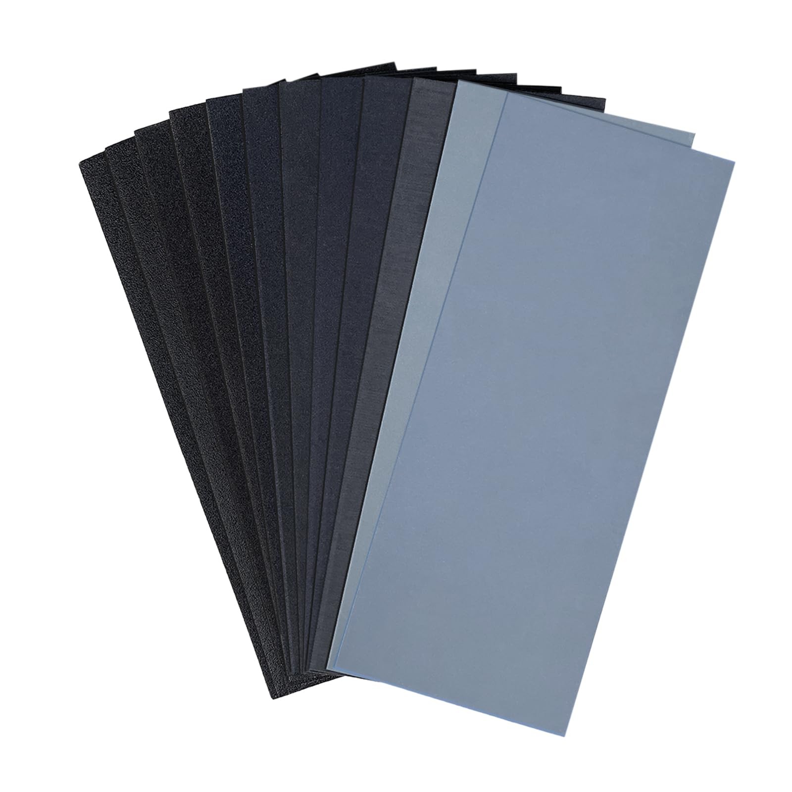 12PCS Sand Paper Assortment Pack 12 Grits Sandpaper for 9 x 3.6 inches, gray