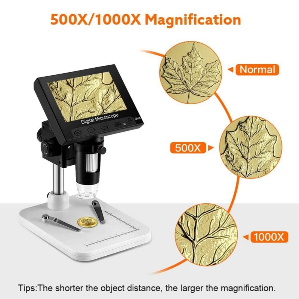 Elikliv Coin Microscope 1000X 4.3'' LCD Digital Microscope with Screen USB HD