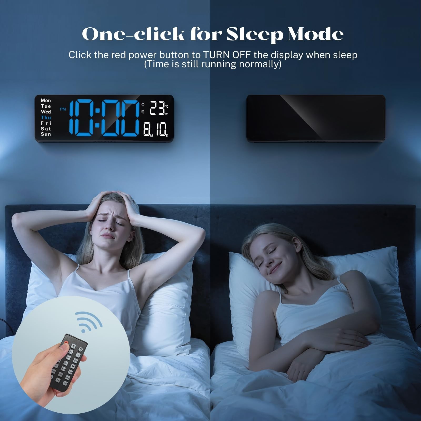 Digital Wall Clocks for Classroom, 16" Large Display Digital Electric Clock w...